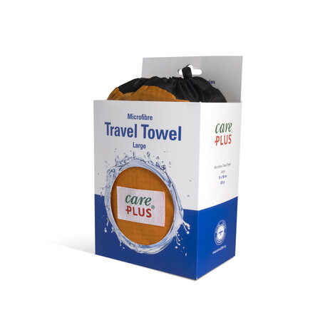 Care Plus Reishanddoek microvezel - Maat: large 75 x 150 cm - Oranje - Travel Towel